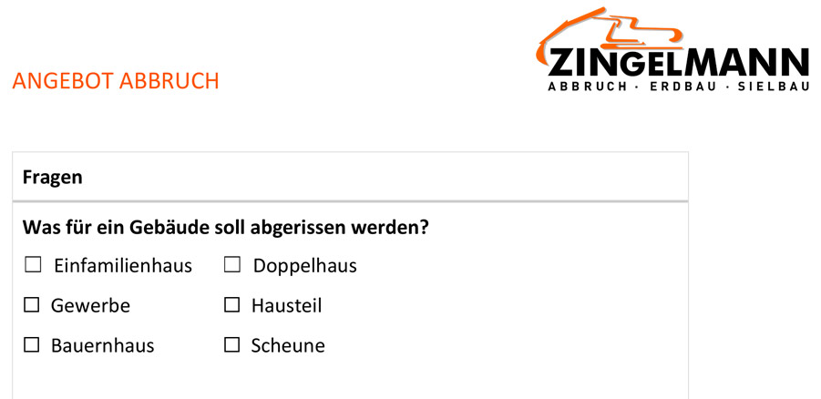 Vorschaug Angebot Abbruch - Zingelmann GmbH
